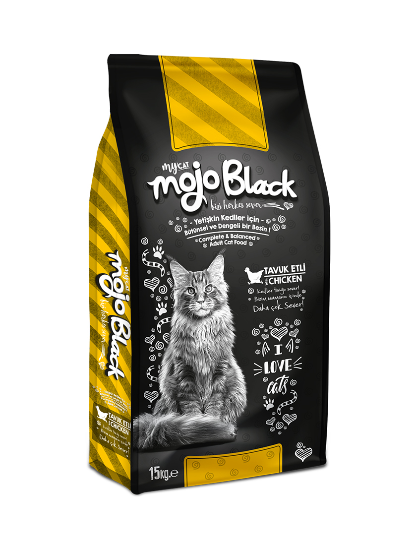 mycat mojo black tavuklu kedi maması 15kg 130.00 ₺ + KDV