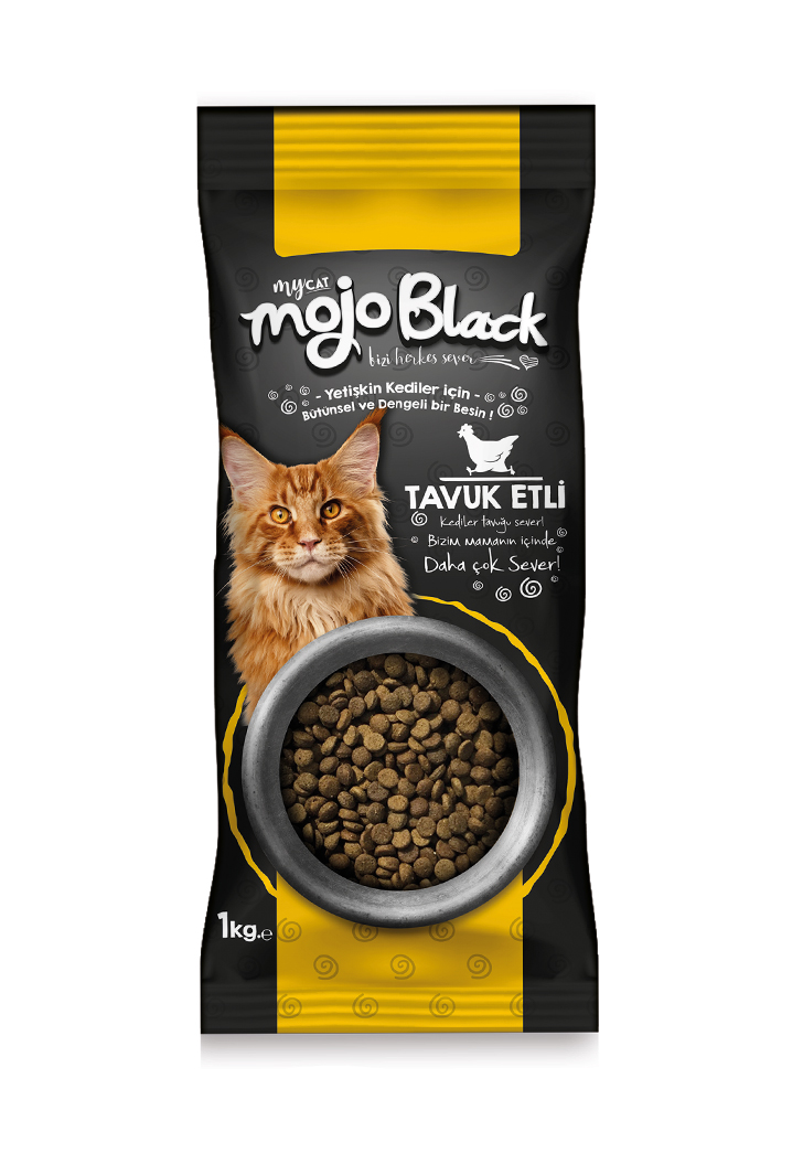 mycat mojo black tavuklu kedi maması 1kg 15�li paket 135.00 ₺ + KDV
